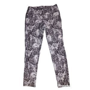 Jockey Marble Rock Design Black and White Athletic Leggings Size M